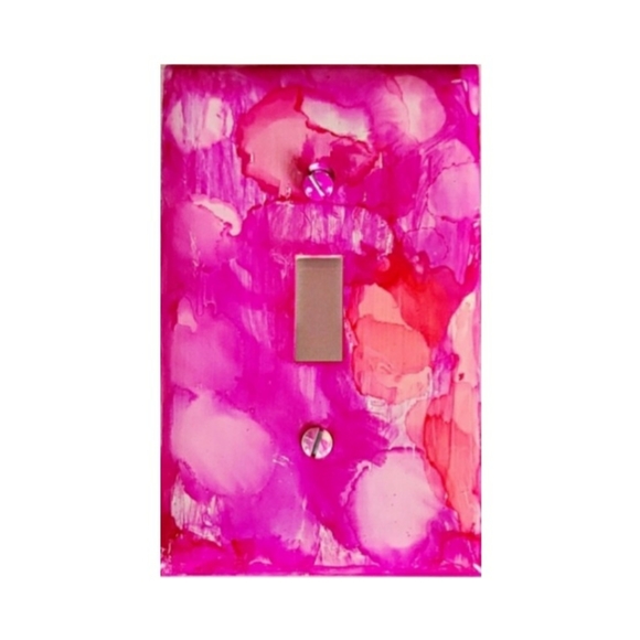 Other - Pink Abstract Design Single Light Switch Plate
